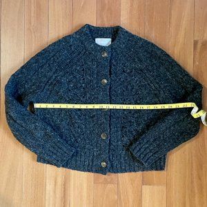 Everlane Alpaca Cloud Cable Cardigan, Charcoal Grey, XS